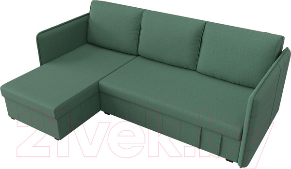 Изображение товара Диван угловой Лига Диванов Слим левый / 121151L (рогожка Амур зеленый)