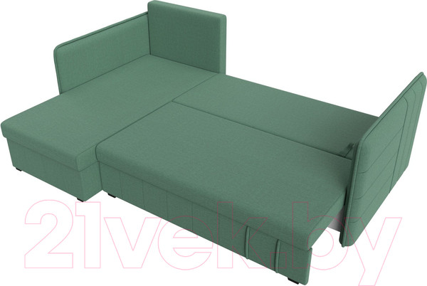 Изображение товара Диван угловой Лига Диванов Слим левый / 121151L (рогожка Амур зеленый)
