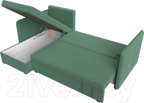Изображение товара Диван угловой Лига Диванов Слим левый / 121151L (рогожка Амур зеленый)