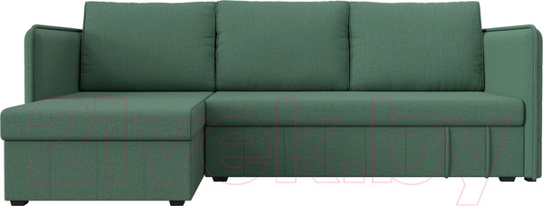 Изображение товара Диван угловой Лига Диванов Слим левый / 121151L (рогожка Амур зеленый)