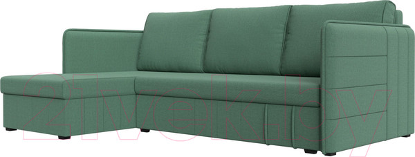 Изображение товара Диван угловой Лига Диванов Слим левый / 121151L (рогожка Амур зеленый)
