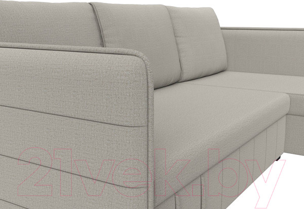 Изображение товара Диван угловой Лига Диванов Слим правый / 121147 (рогожка Амур бежевый)