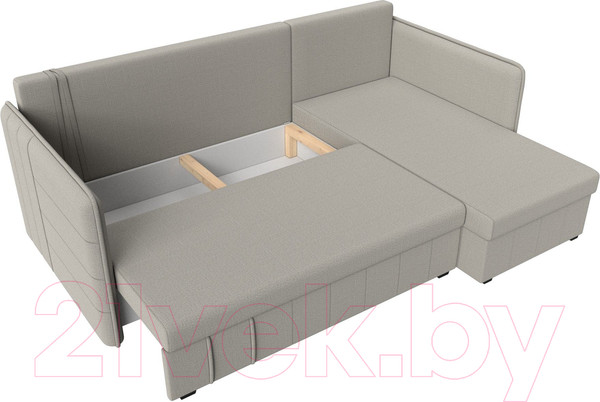 Изображение товара Диван угловой Лига Диванов Слим правый / 121147 (рогожка Амур бежевый)