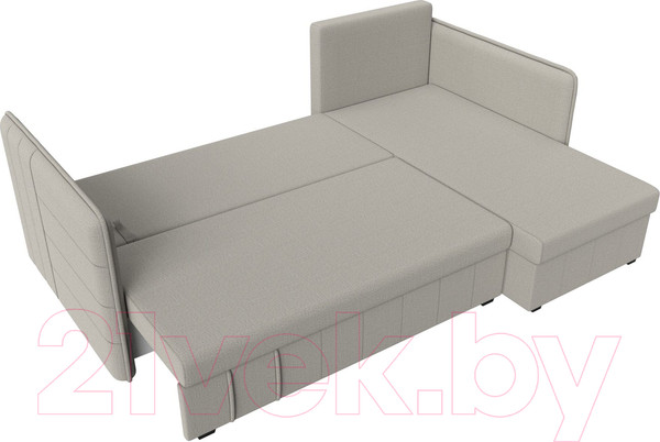 Изображение товара Диван угловой Лига Диванов Слим правый / 121147 (рогожка Амур бежевый)