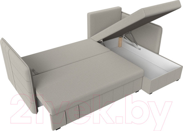 Изображение товара Диван угловой Лига Диванов Слим правый / 121147 (рогожка Амур бежевый)