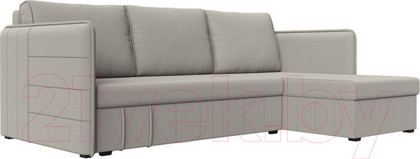 Изображение товара Диван угловой Лига Диванов Слим правый / 121147 (рогожка Амур бежевый)