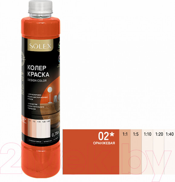 Изображение товара Колеровочная краска Solex Оранжевая (750мл)
