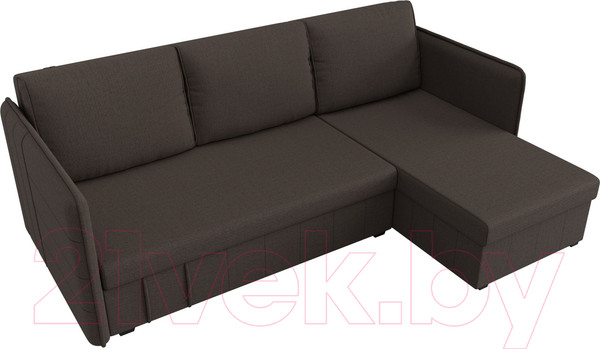 Изображение товара Диван угловой Лига Диванов Слим правый / 121148 (рогожка Амур коричневый)
