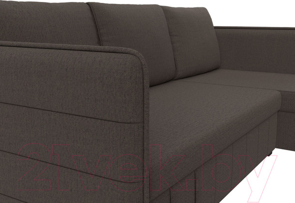 Изображение товара Диван угловой Лига Диванов Слим правый / 121148 (рогожка Амур коричневый)
