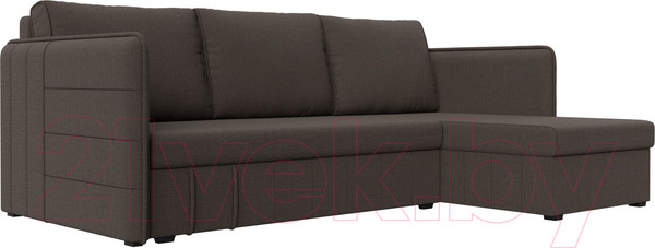 Изображение товара Диван угловой Лига Диванов Слим правый / 121148 (рогожка Амур коричневый)