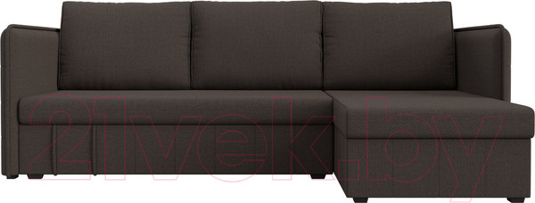 Изображение товара Диван угловой Лига Диванов Слим правый / 121148 (рогожка Амур коричневый)
