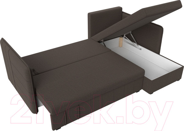 Изображение товара Диван угловой Лига Диванов Слим правый / 121148 (рогожка Амур коричневый)