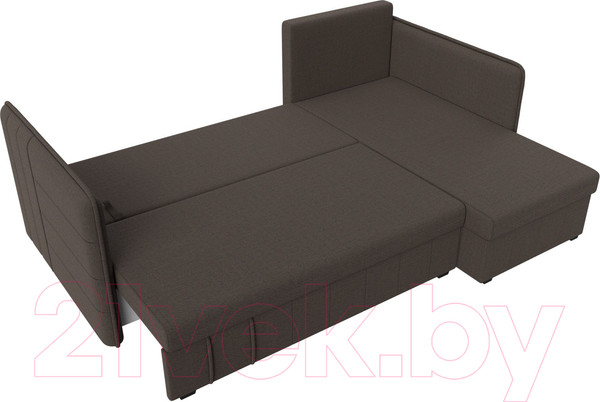 Изображение товара Диван угловой Лига Диванов Слим правый / 121148 (рогожка Амур коричневый)
