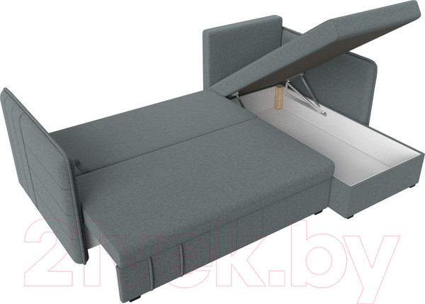 Изображение товара Диван угловой Лига Диванов Слим правый / 121149 (рогожка Амур серый)