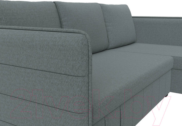 Изображение товара Диван угловой Лига Диванов Слим правый / 121149 (рогожка Амур серый)