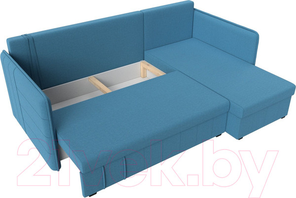 Изображение товара Диван угловой Лига Диванов Слим правый / 121150 (рогожка Амур голубой)