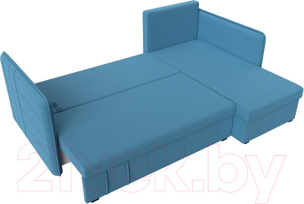 Изображение товара Диван угловой Лига Диванов Слим правый / 121150 (рогожка Амур голубой)