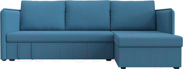 Изображение товара Диван угловой Лига Диванов Слим правый / 121150 (рогожка Амур голубой)