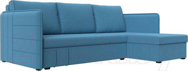 Изображение товара Диван угловой Лига Диванов Слим правый / 121150 (рогожка Амур голубой)