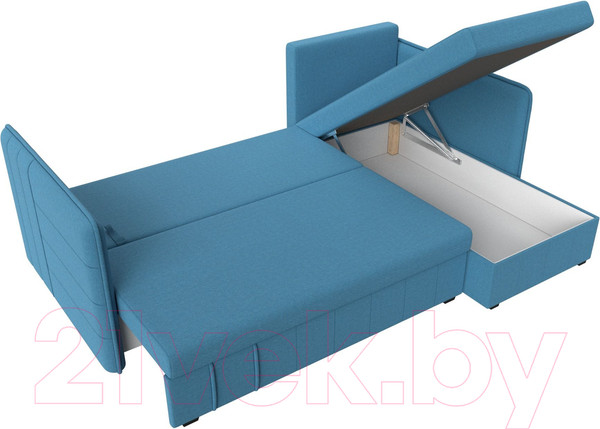 Изображение товара Диван угловой Лига Диванов Слим правый / 121150 (рогожка Амур голубой)