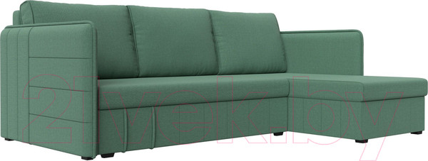 Изображение товара Диван угловой Лига Диванов Слим правый / 121151 (рогожка Амур зеленый)