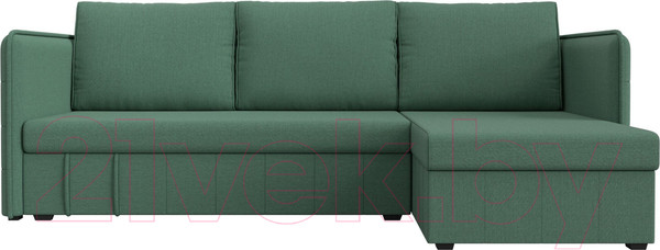 Изображение товара Диван угловой Лига Диванов Слим правый / 121151 (рогожка Амур зеленый)