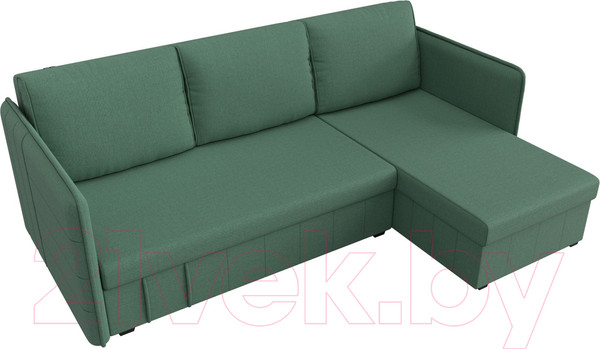 Изображение товара Диван угловой Лига Диванов Слим правый / 121151 (рогожка Амур зеленый)