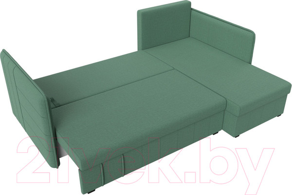 Изображение товара Диван угловой Лига Диванов Слим правый / 121151 (рогожка Амур зеленый)