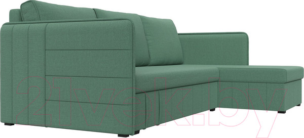 Изображение товара Диван угловой Лига Диванов Слим правый / 121151 (рогожка Амур зеленый)