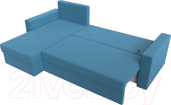 Изображение товара Диван угловой Лига Диванов Траумберг Лайт левый / 121140L (рогожка Амур голубой)
