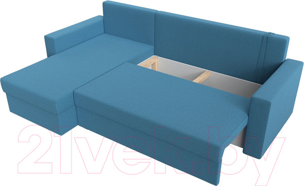 Изображение товара Диван угловой Лига Диванов Траумберг Лайт левый / 121140L (рогожка Амур голубой)