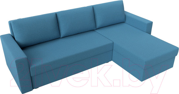 Изображение товара Диван угловой Лига Диванов Траумберг Лайт правый / 121140 (рогожка Амур голубой)