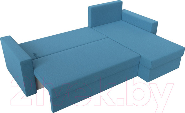 Изображение товара Диван угловой Лига Диванов Траумберг Лайт правый / 121140 (рогожка Амур голубой)