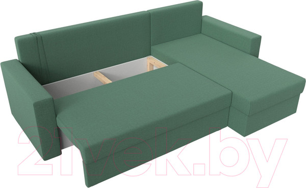 Изображение товара Диван угловой Лига Диванов Траумберг Лайт правый / 121141 (рогожка Амур зеленый)