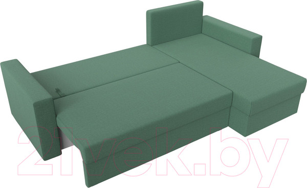 Изображение товара Диван угловой Лига Диванов Траумберг Лайт правый / 121141 (рогожка Амур зеленый)