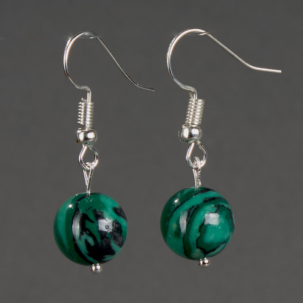 Изображение товара Серьги Wolves Элитный Малахит 40958 №2