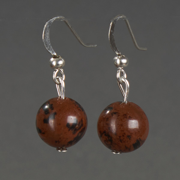 Изображение товара Серьги Wolves Элитный Обсидиан 40965 №1