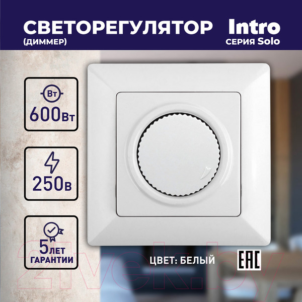 Изображение товара Диммер INTRO Solo 4-401-01 / Б0053959 (белый)