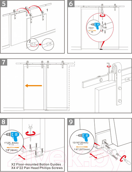 Изображение товара Комплект фурнитуры для раздвижных дверей Юнива Классика BDHB01P/3