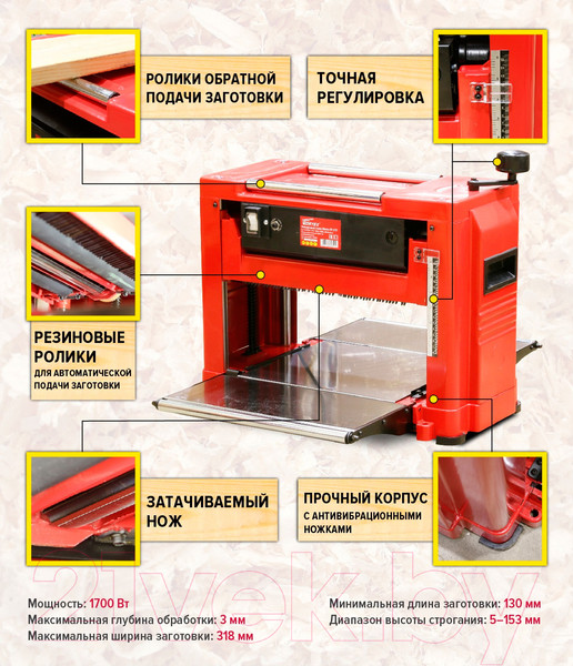 Изображение товара Рейсмусовый станок Wortex TP 3117 (TP311700011)