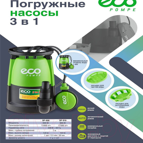 Изображение товара Дренажный насос Eco DP-606