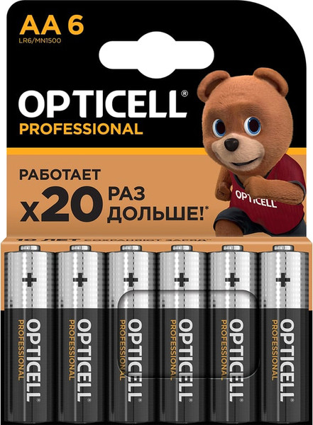 Изображение товара Комплект батареек Opticell Professional AA 5052003 (6шт)