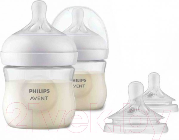 Изображение товара Набор бутылочек для кормления Philips AVENT Natural Response + Соска Natural Response 2шт / SCS100/12 (2x125мл)