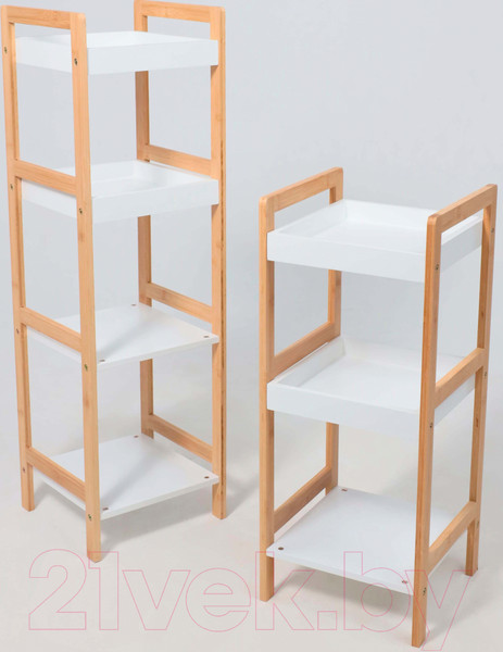 Изображение товара Этажерка AksHome Magnolia 3 (бамбук/белый)