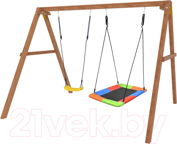 Изображение товара Качели National Tree Company Деревянные с гнездом Лодочка / Р911-35 (разноцветный)