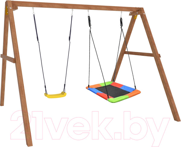Изображение товара Качели National Tree Company Деревянные с гнездом Лодочка / Р911-35 (разноцветный)