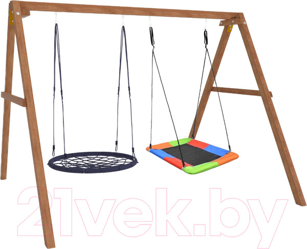 Изображение товара Качели National Tree Company Деревянные с гнездом Лодка и гнездом 100 / Р911-58 (разноцветный)