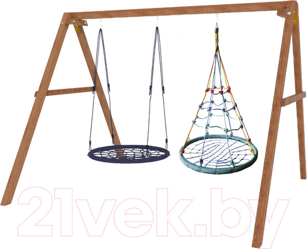 Изображение товара Качели National Tree Company Деревянные с гнездом с паутинкой и гнездом 100 / Р911-59