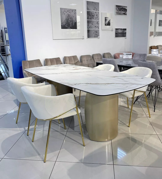 Изображение товара Обеденный стол M-City Bronte 220 KL-188 / 614M05555 (контрастный мрамор матовый/шампань)