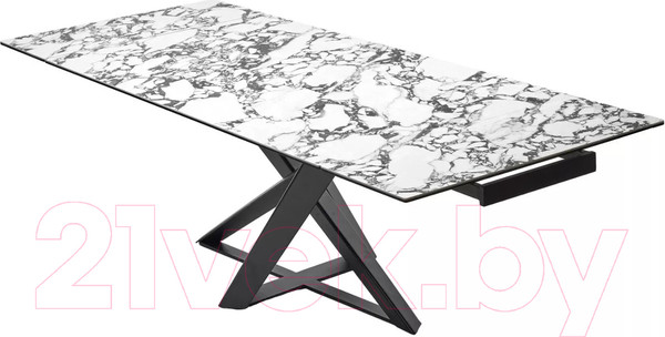 Изображение товара Обеденный стол M-City Vicenza 180 / 614M05561 (Gloss Bulgari White керамика/черный)